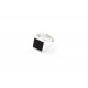 Anello in argento con onice nero quadrato